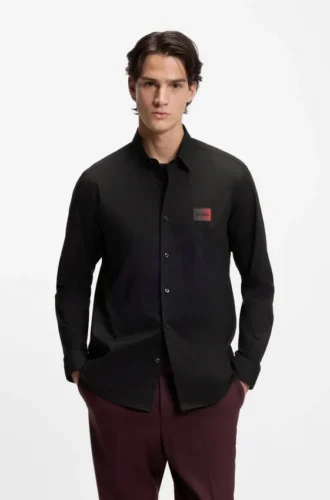 Hemd in Relaxed-Fit aus Stretch-Baumwoll-Canvas