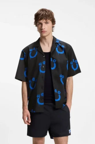 Hemd in Relaxed-Fit mit Logo-Print