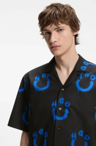Hemd in Relaxed-Fit mit Logo-Print