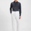 Hemd in Slim-Fit-Passform aus strukturiertem Baumwolljersey