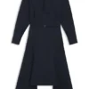 Hemd-Kleid aus Baumwollpopeline mit Gürtel