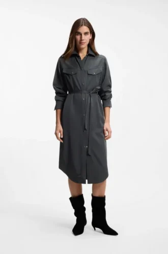 Hemdkleid aus sandgewaschenem Stoff
