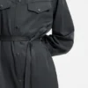 Hemdkleid aus sandgewaschenem Stoff