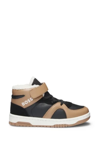 High-Top-Sneaker für Kinder aus Leder und Canvas