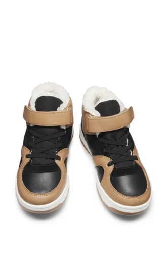High-Top-Sneaker für Kinder aus Leder und Canvas