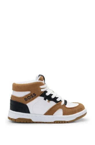 High-Top-Sneaker für Kinder aus verschiedenen Materialien mit Logo-Details
