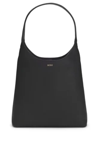 Hobo-Tasche aus Leder mit Logo-Schriftzug