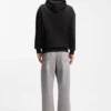 Hoodie aus Baumwoll-Frottee mit blauem Logo-Label