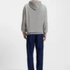 Hoodie aus Baumwoll-Frottee mit blauem Logo-Label