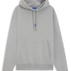 Hoodie aus Baumwoll-Frottee mit blauem Logo-Label