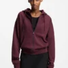 Hoodie aus Baumwoll-Frottee mit Reißverschluss und gestapelter Logo-Stickerei