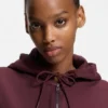 Hoodie aus Baumwoll-Frottee mit Reißverschluss und gestapelter Logo-Stickerei