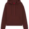 Hoodie aus Baumwoll-Frottee mit Reißverschluss und gestapelter Logo-Stickerei
