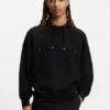 Hoodie aus Baumwollfrottee mit grafischem Print und gesticktem Logo
