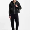 Hoodie aus Baumwollfrottee mit Reißverschluss und charakteristischen Streifenbesätzen