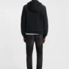 Hoodie aus Baumwollfrottee mit Reißverschluss und Logo-Etikett Hoodie aus Baumwollfrottee mit Reißverschluss und Logo-Etikett