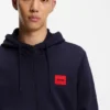 Hoodie aus Baumwollfrottee mit Reißverschluss und Logo-Etikett
