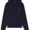 Hoodie aus Baumwollfrottee mit Reißverschluss und Logo-Etikett