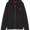Hoodie aus Baumwollfrottee mit Reißverschluss und Logo-Print