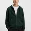 Hoodie aus Baumwollfrottee mit Reißverschluss und Logo-Print Hoodie aus Baumwollfrottee mit Reißverschluss und Logo-Print