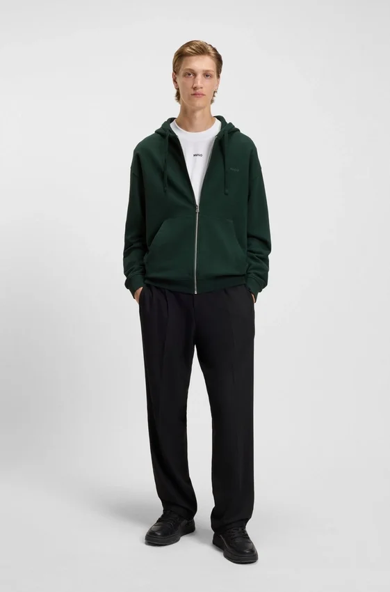 Hoodie aus Baumwollfrottee mit Reißverschluss und Logo-Print Hoodie aus Baumwollfrottee mit Reißverschluss und Logo-Print