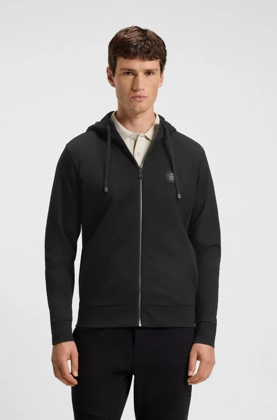 Hoodie aus Baumwollmischung mit Reißverschluss und Double-B-Monogramm Hoodie aus Baumwollmischung mit Reißverschluss und Double-B-Monogramm