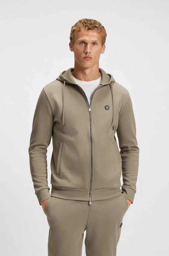 Hoodie aus Baumwollmischung mit Reißverschluss und Double-B-Monogramm Hoodie aus Baumwollmischung mit Reißverschluss und Double-B-Monogramm