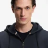 Hoodie aus Baumwollmischung mit Reißverschluss und Double-B-Monogramm Hoodie aus Baumwollmischung mit Reißverschluss und Double-B-Monogramm
