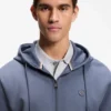 Hoodie aus Baumwollmischung mit Reißverschluss und Double-B-Monogramm Hoodie aus Baumwollmischung mit Reißverschluss und Double-B-Monogramm