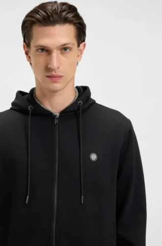 Hoodie aus Baumwollmischung mit Reißverschluss und Double-B-Monogramm