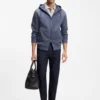 Hoodie aus Baumwollmischung mit Reißverschluss und Double-B-Monogramm Hoodie aus Baumwollmischung mit Reißverschluss und Double-B-Monogramm