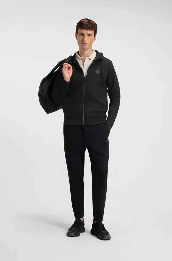 Hoodie aus Baumwollmischung mit Reißverschluss und Double-B-Monogramm Hoodie aus Baumwollmischung mit Reißverschluss und Double-B-Monogramm