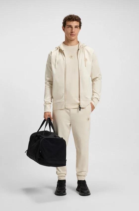 Hoodie aus Baumwollmischung mit Reißverschluss und Double-B-Monogramm Hoodie aus Baumwollmischung mit Reißverschluss und Double-B-Monogramm