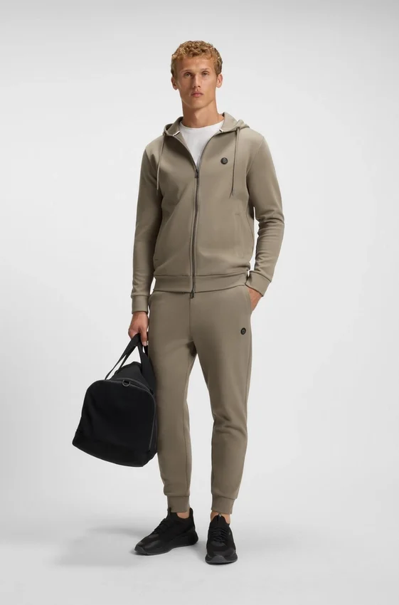 Hoodie aus Baumwollmischung mit Reißverschluss und Double-B-Monogramm Hoodie aus Baumwollmischung mit Reißverschluss und Double-B-Monogramm