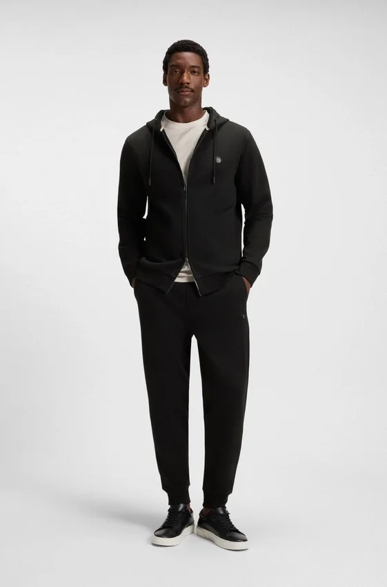 Hoodie aus Baumwollmischung mit Reißverschluss und Double-B-Monogramm Hoodie aus Baumwollmischung mit Reißverschluss und Double-B-Monogramm