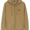 Hoodie aus Baumwollmischung mit Reißverschluss und Double-B-Monogramm