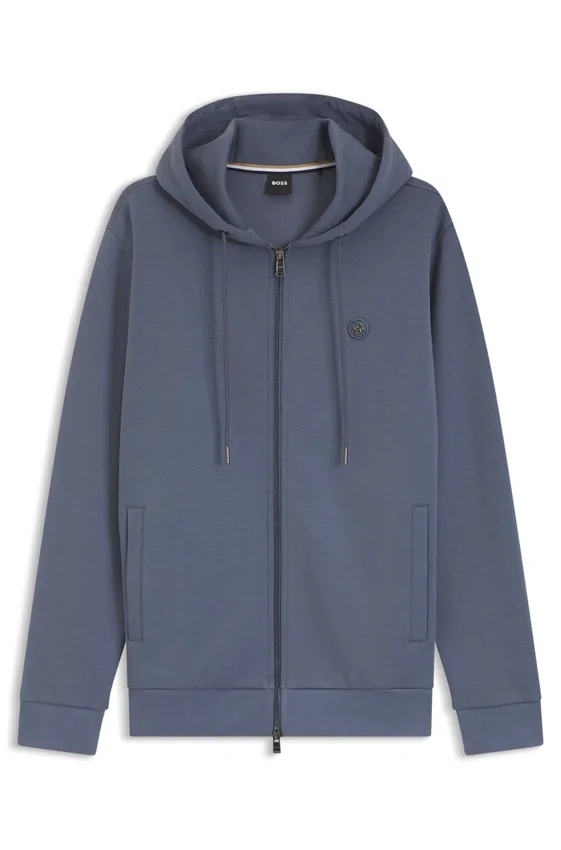 Hoodie aus Baumwollmischung mit Reißverschluss und Double-B-Monogramm Hoodie aus Baumwollmischung mit Reißverschluss und Double-B-Monogramm