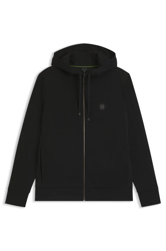 Hoodie aus Baumwollmischung mit Reißverschluss und Double-B-Monogramm Hoodie aus Baumwollmischung mit Reißverschluss und Double-B-Monogramm