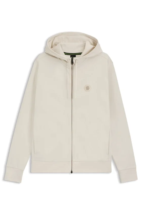 Hoodie aus Baumwollmischung mit Reißverschluss und Double-B-Monogramm Hoodie aus Baumwollmischung mit Reißverschluss und Double-B-Monogramm