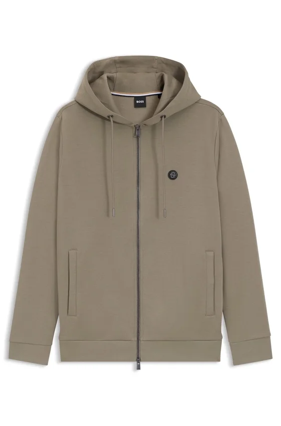 Hoodie aus Baumwollmischung mit Reißverschluss und Double-B-Monogramm Hoodie aus Baumwollmischung mit Reißverschluss und Double-B-Monogramm