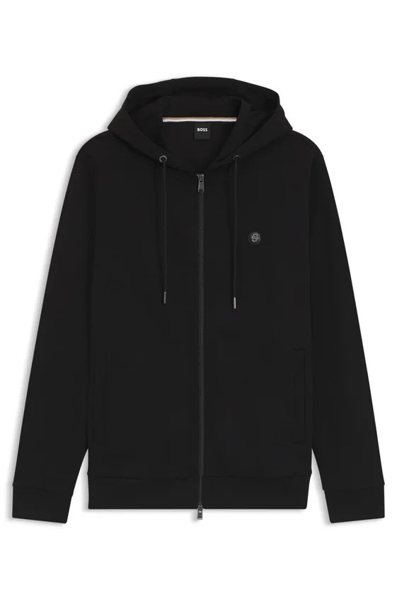 Hoodie aus Baumwollmischung mit Reißverschluss und Double-B-Monogramm Hoodie aus Baumwollmischung mit Reißverschluss und Double-B-Monogramm