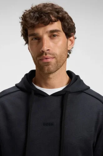 Hoodie aus gestepptem Jacquard in regulärer Passform