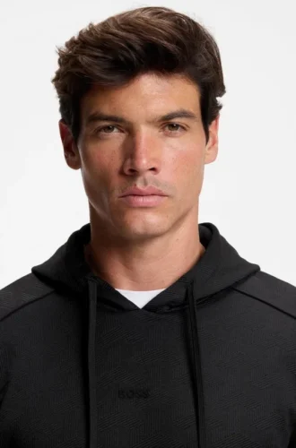 Hoodie aus gestepptem Jacquard in regulärer Passform