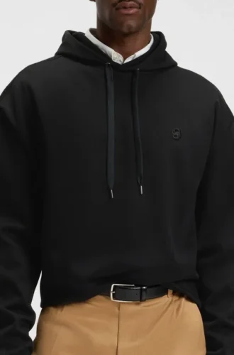 Hoodie in lockerer Passform aus merzerisierter Baumwolle