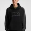 Hoodie mit Airbrush-Logo aus Baumwollfrottee