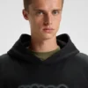 Hoodie mit Airbrush-Logo aus Baumwollfrottee
