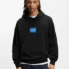 Hoodie mit blauem Logo aus Baumwollfrottee Hoodie mit blauem Logo aus Baumwollfrottee