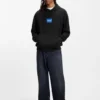 Hoodie mit blauem Logo aus Baumwollfrottee Hoodie mit blauem Logo aus Baumwollfrottee