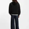 Hoodie mit blauem Logo aus Baumwollfrottee Hoodie mit blauem Logo aus Baumwollfrottee