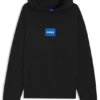 Hoodie mit blauem Logo aus Baumwollfrottee Hoodie mit blauem Logo aus Baumwollfrottee